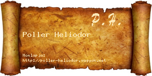 Poller Heliodor névjegykártya